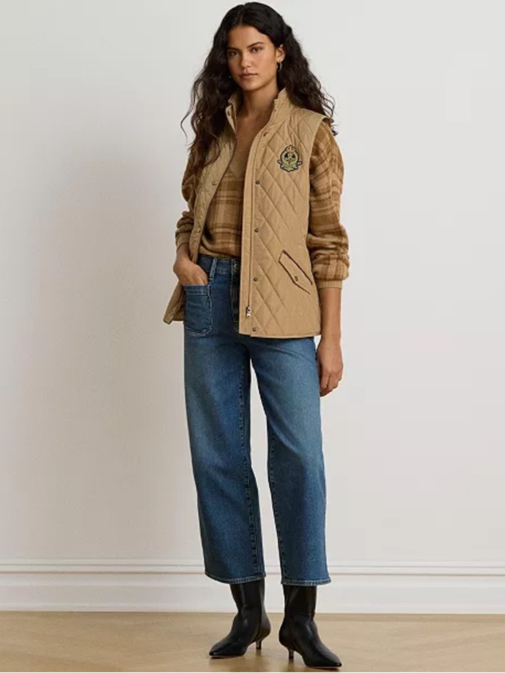 Lauren Ralph Lauren Diamond Lined Quilted Vest Academia Old Money Capsule Small